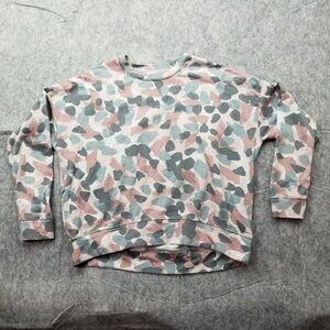 Sundry Long Sleeve Pullover Sweatshirt Women's Size Small / 1 Gray Pink Camo